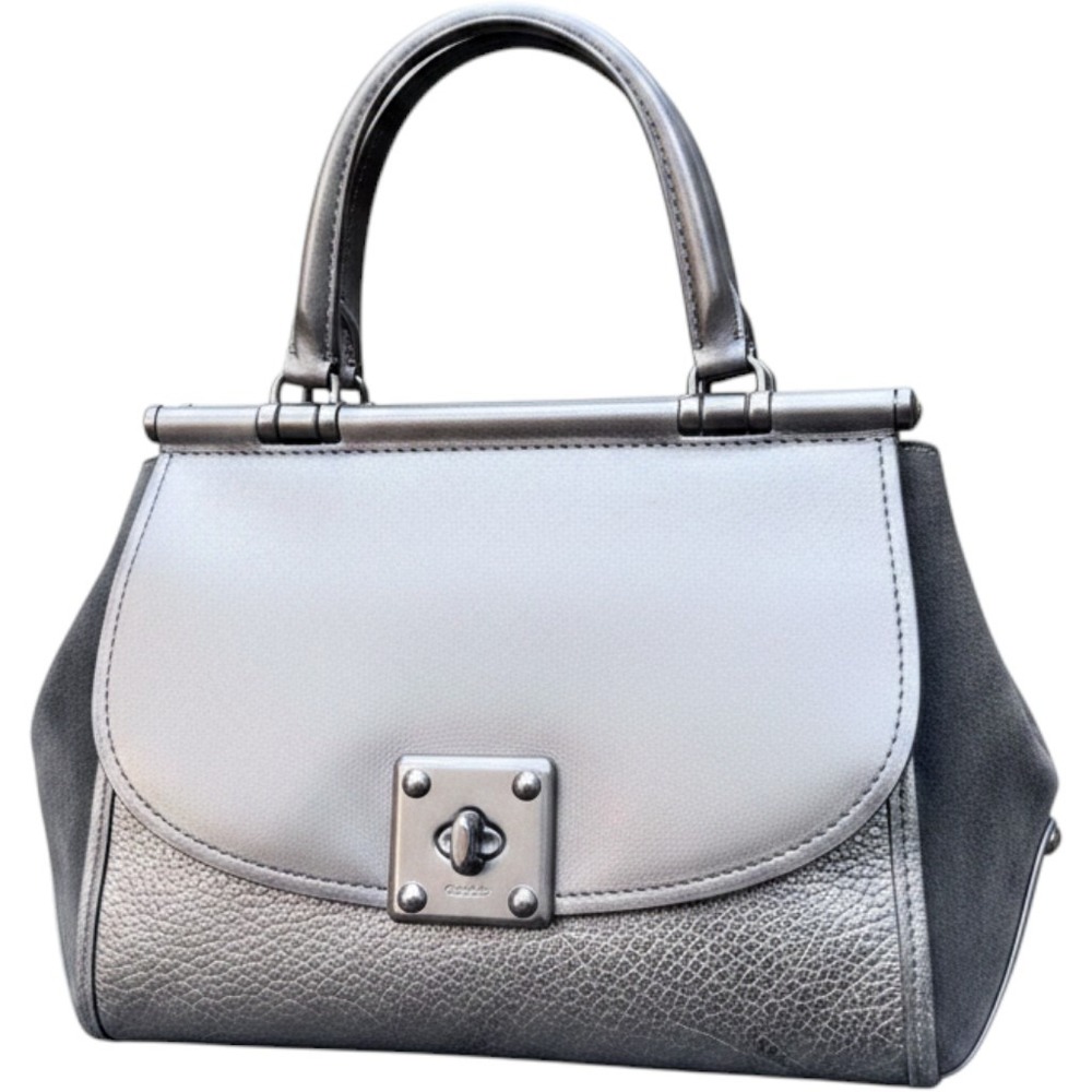 Coach Drifter Carryall Mixed Leather Satchel Bag Charcoal Grey 38389